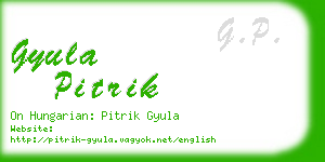 gyula pitrik business card